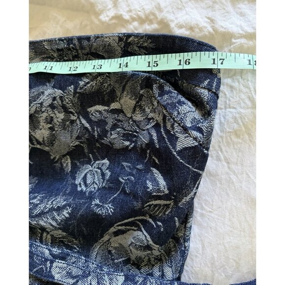 Baltic Born Women’s Jacquard Blue Denim Strapless Belted Printed Dress Size L - Picture 10 of 14